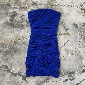 Rare vintage Jessica McClintock y2k royal-indigo strapless cocktail dress 💙